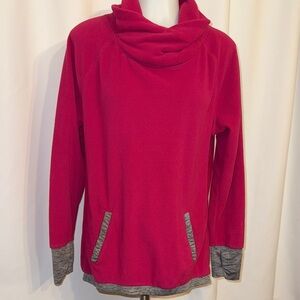 Old Navy Fuchsia and Gray Cowl Neck Sweater